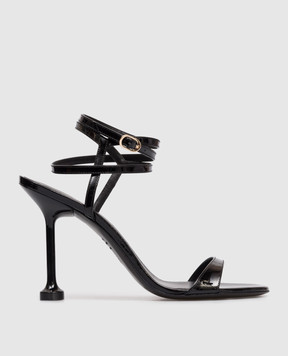 Stuart Weitzman Nudistini black patent leather sandals SM910