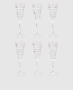 La Reine Set of crystal champagne glasses RIGOLETTO 6 pcs FLUTRIGOLETTO