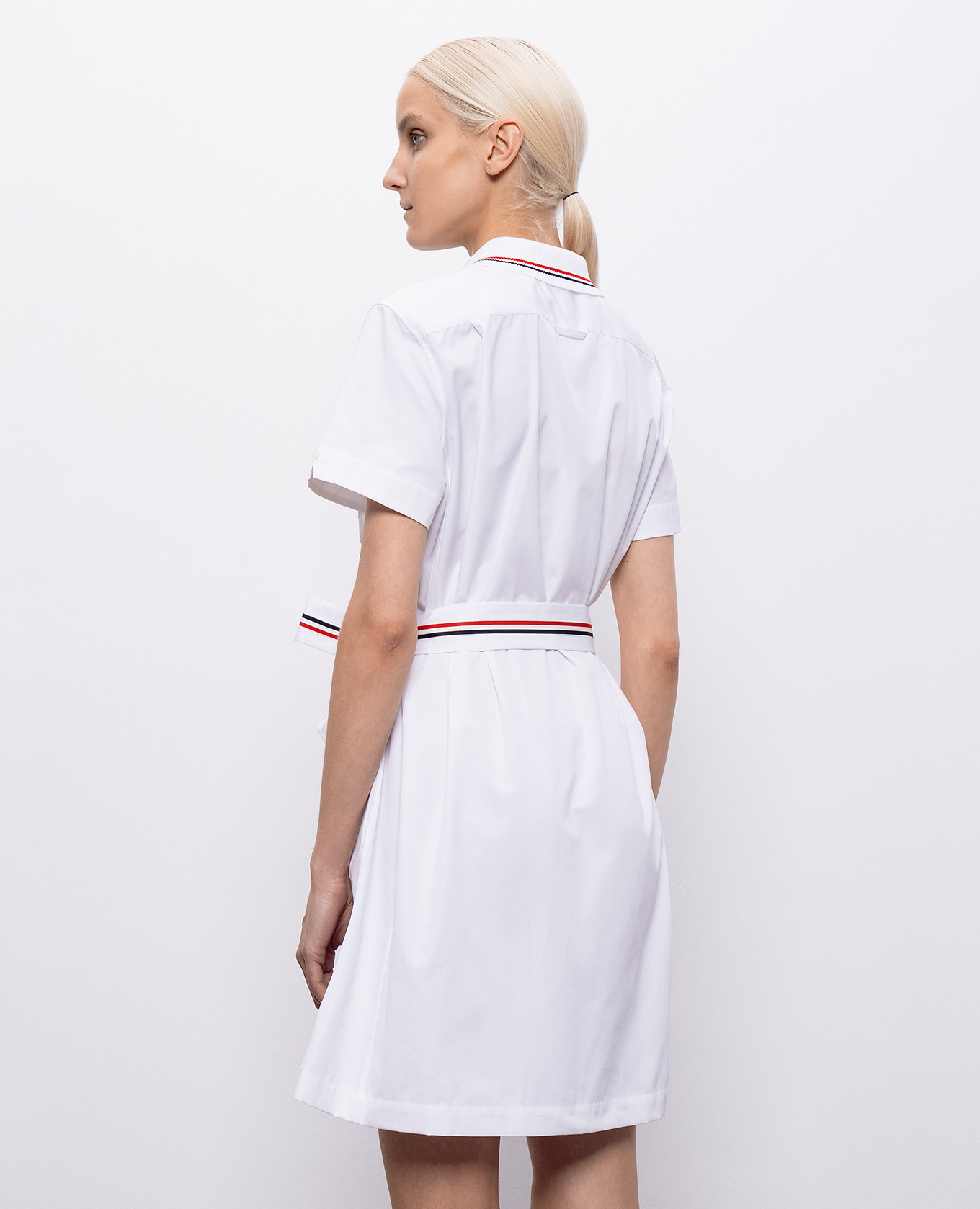 

White shirt dress with logo patch Thom Browne