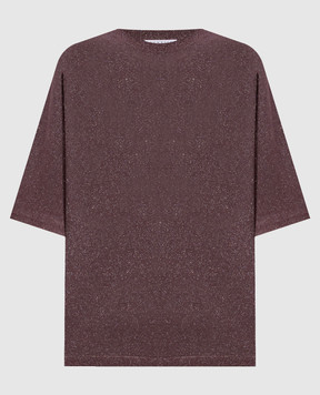 Brunello Cucinelli Purple cashmere and silk t-shirt M41835700P