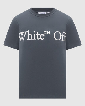 Off-White Blue T-shirt with contrast logo print 44MAA16MF26J00G