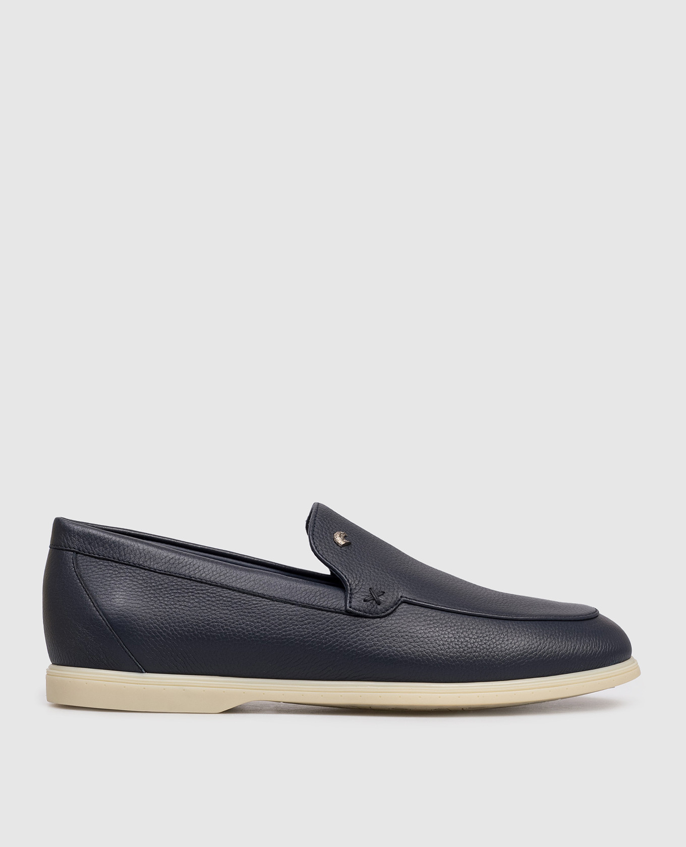 

Blue leather loafers with emblem Stefano Ricci