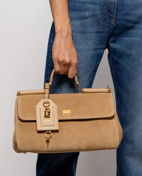 Dolce&Gabbana Brown suede bag My Sicily BB7782BO903