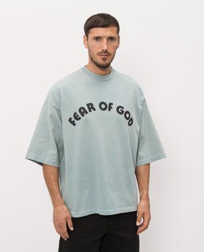 Fear of God Turquoise T-shirt with logo print FG9M109966HWJ