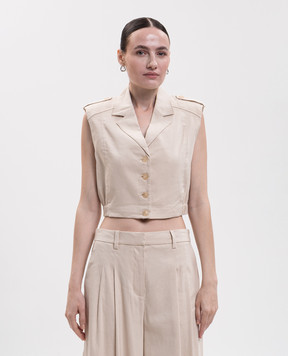 Simkhai Beige York vest with linen 3262081LE