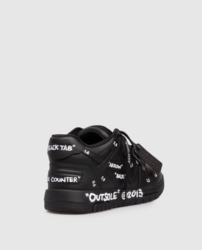 Off-White Out Of Office black leather sneakers OMIA189F25LEA007