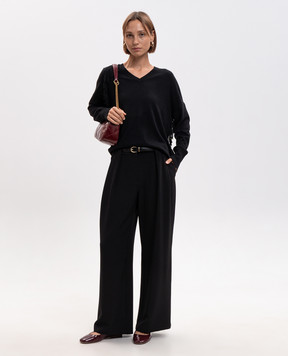 Twinset Black pullover with fringe 262AP3012