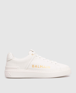 Balmain B-Court white leather sneakers with logo print GN1VI690LSBG