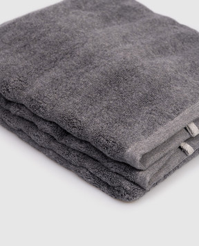 Hamam Grey terry bath towel ASH RIBBED ASHRIBBEDBATHTOWEL