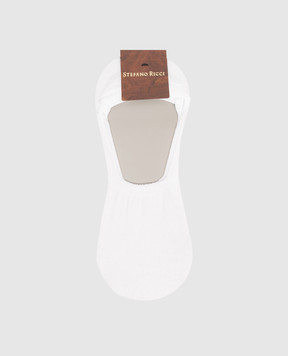 Stefano Ricci White socks with footprints MHE34U3006MHE34U