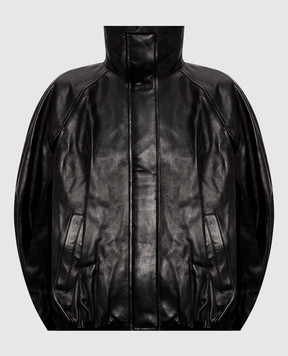 Simkhai Jada black leather cape jacket 4266070LE