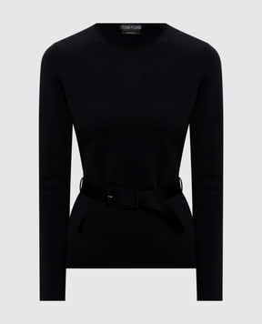 Tom Ford Black jumper with belt MAK1494YAX1085