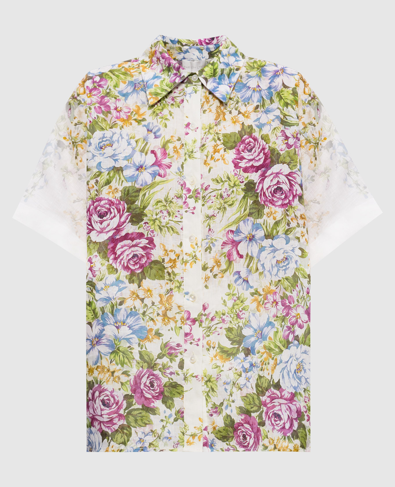 Rosa white printed linen shirt