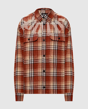 Palm Angels Brown checkered shirt PAMES002FB001w