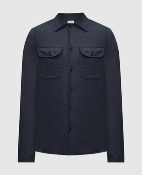 Doriani Cashmere Blue wool and silk shirt DOSLIDR42T196