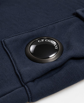 C.P. Company Kids' blue joggers with logo patch CNP00ZLCA761014