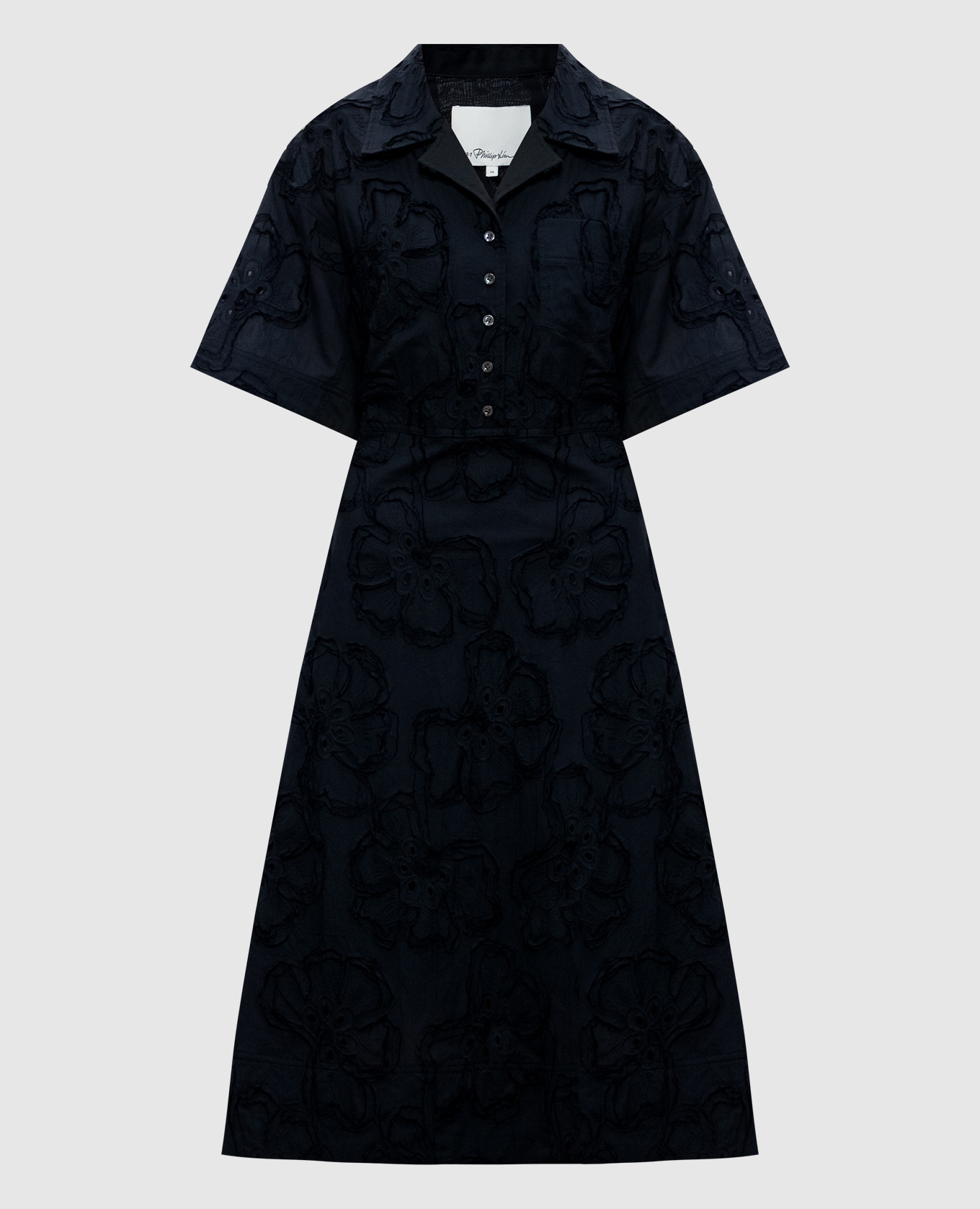 Black shirt dress with floral pattern