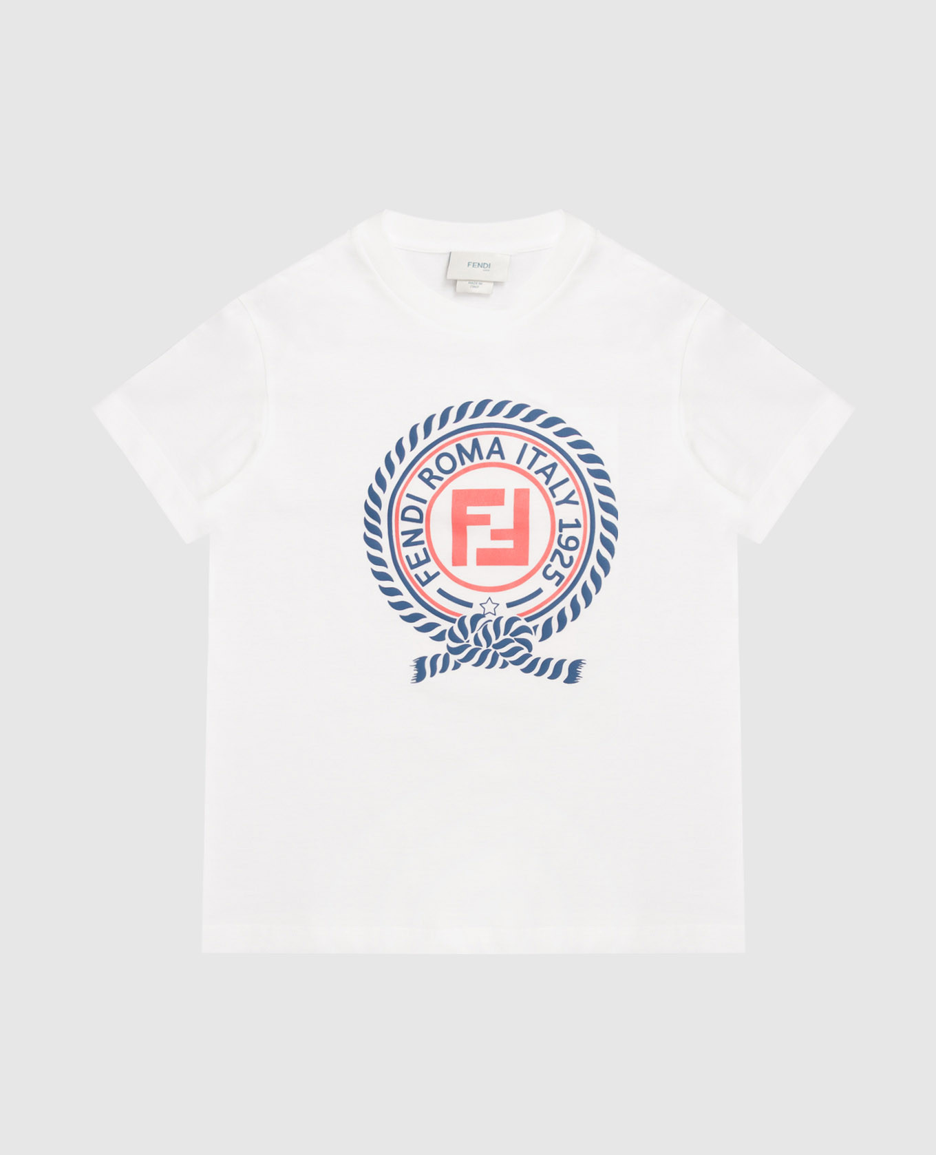 Children's white T-shirt with print Fendi