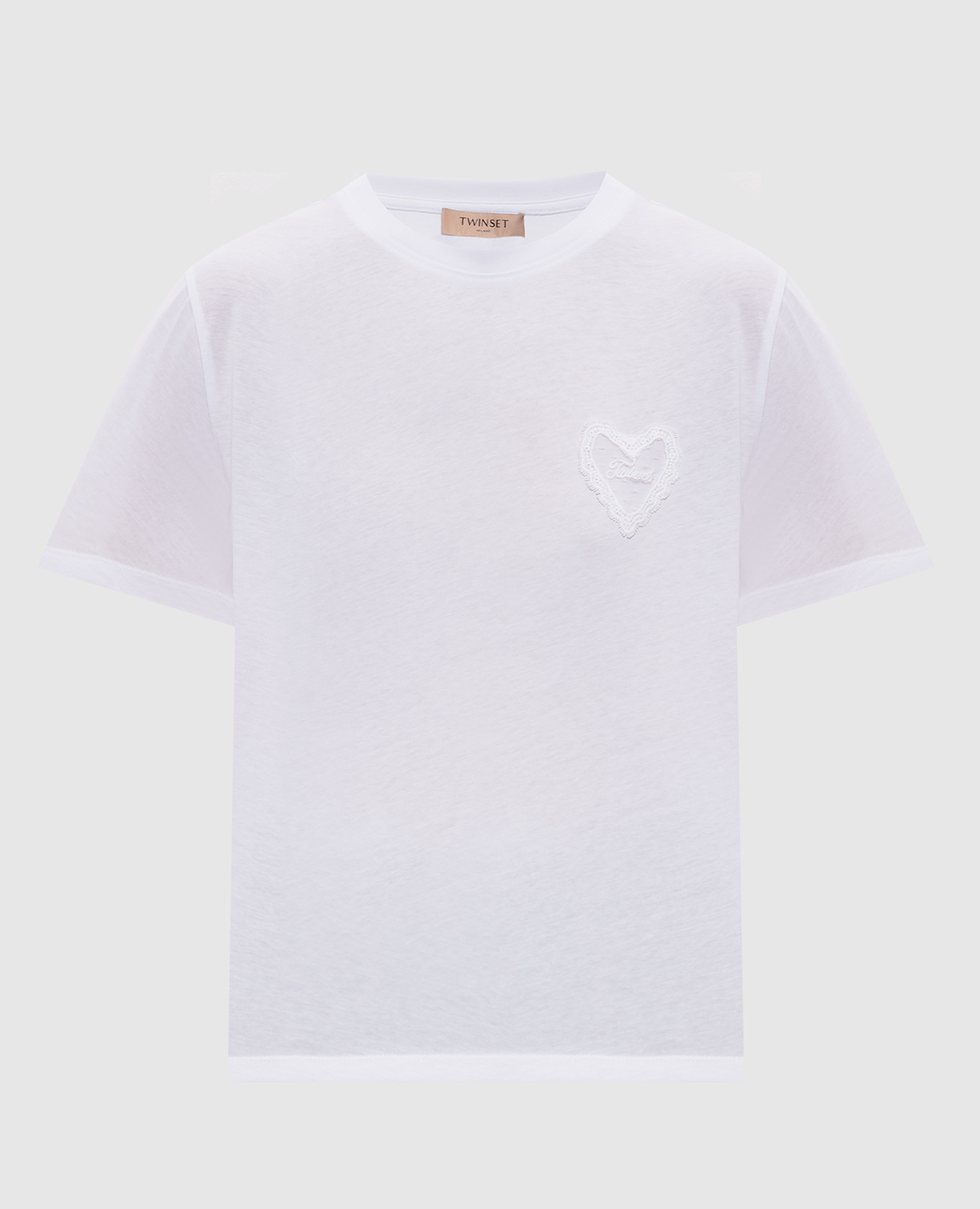 White T-shirt with logo patch