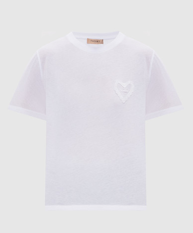 White T-shirt with logo patch
