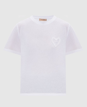 Twinset White T-shirt with logo patch 262TP2302