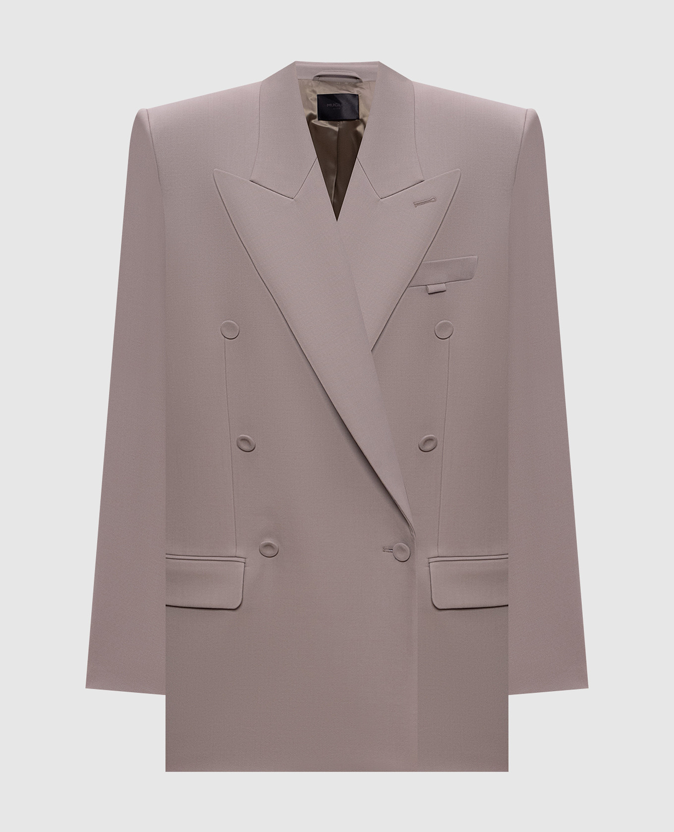Gray double-breasted wool jacket Thierry Mugler