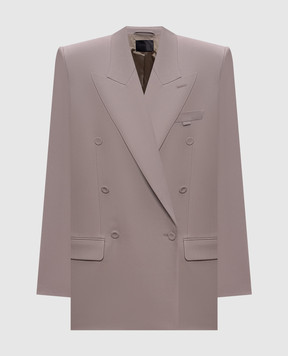 Thierry Mugler Gray double-breasted wool jacket 26S1VE04961019
