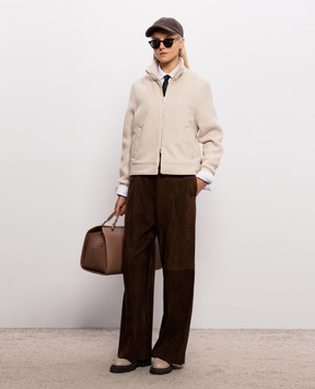 Simonetta Ravizza Brown suede Massi pants F06PS71S1