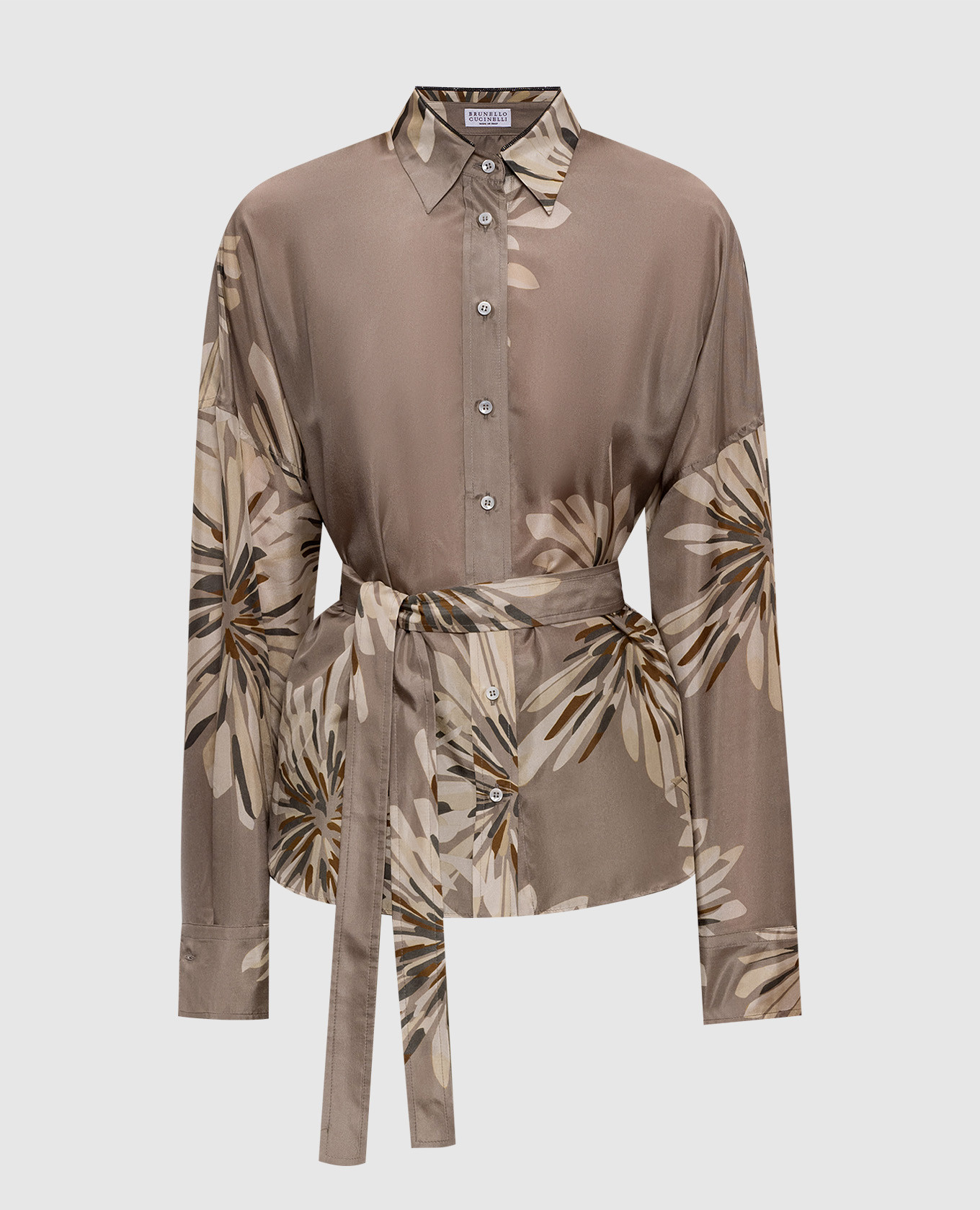 Khaki zijden blouse