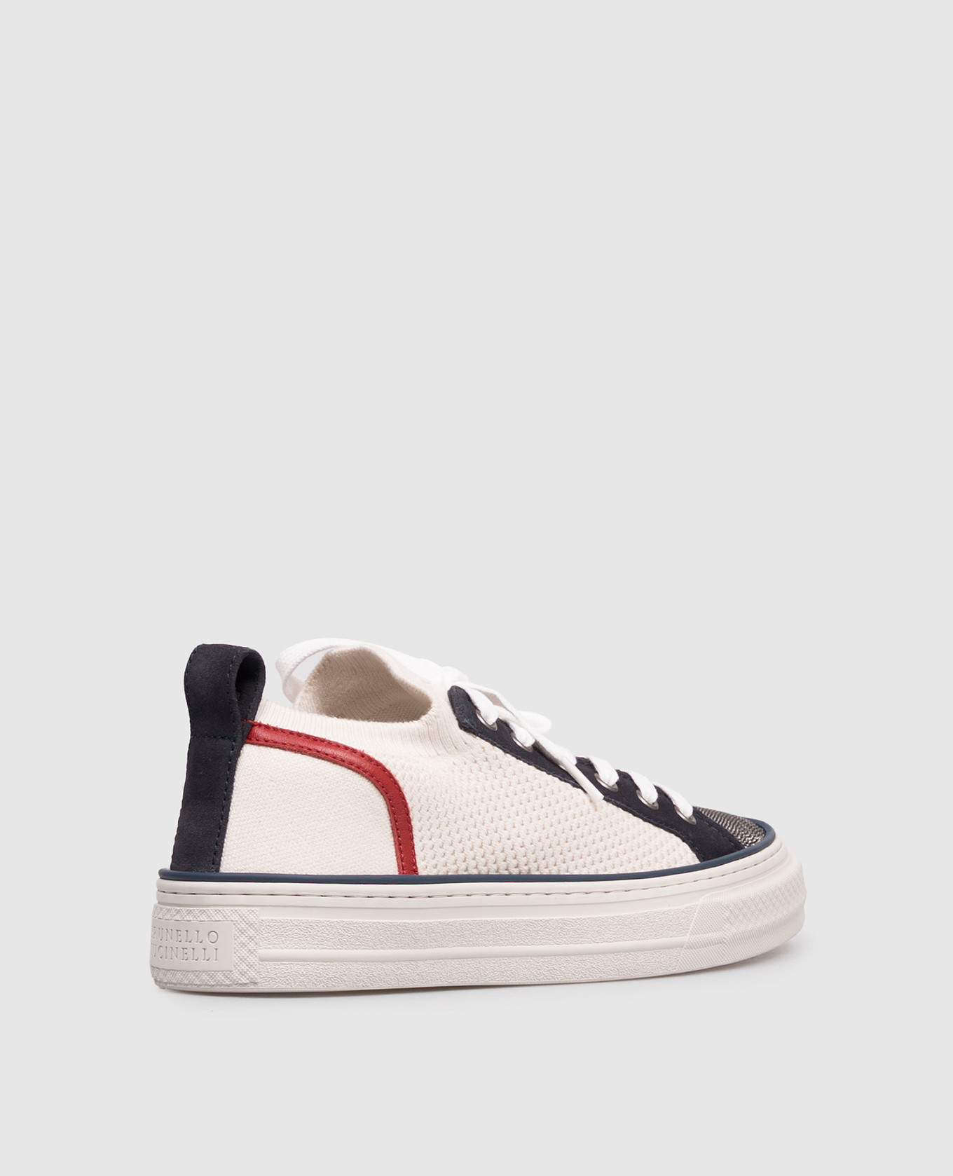 White sneakers with a monil chain Brunello Cucinelli 3