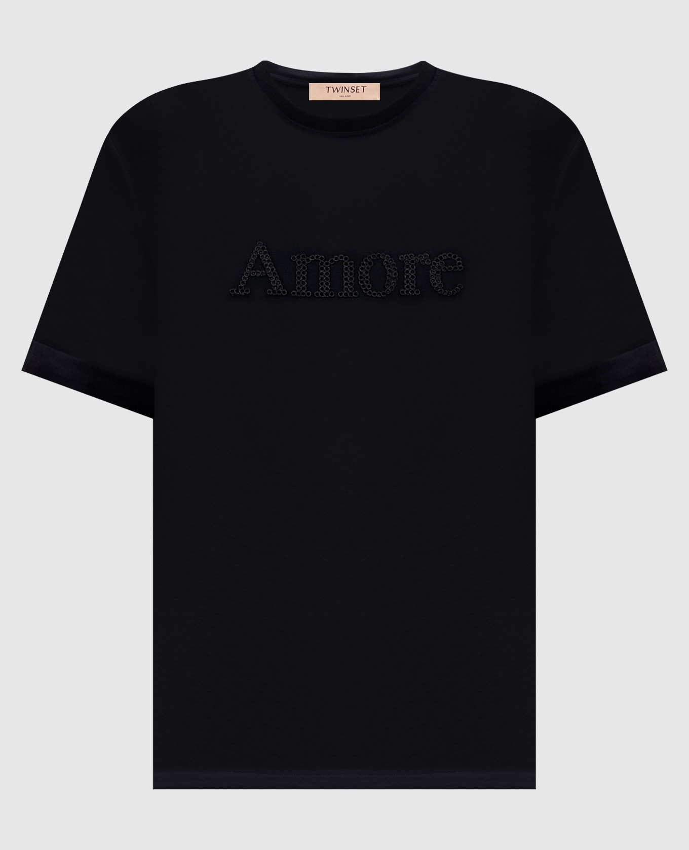 Black T-shirt with embroidery