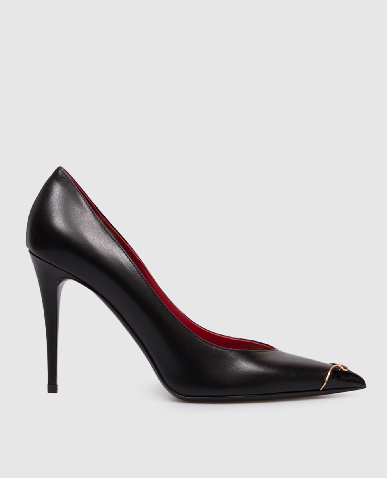 Black leather shoes with VLogo logo