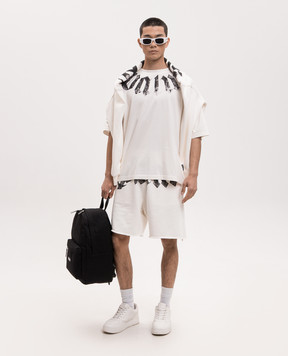 Palm Angels White shorts with logo print PMCI02CS26FLE001