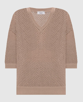 Peserico Brown top with monil chain S99110F0709234