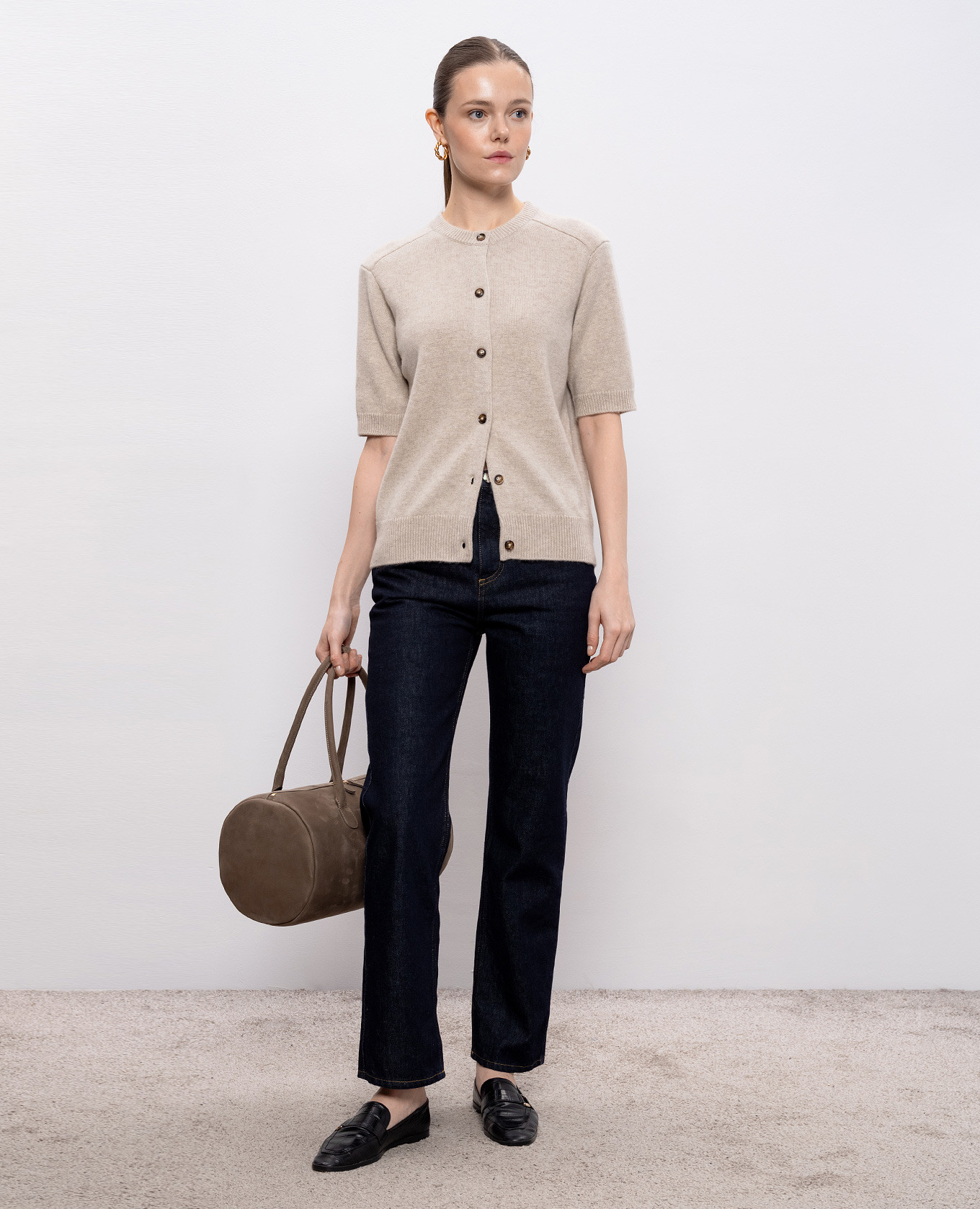 

JODI beige cashmere cardigan Loulou de Saison