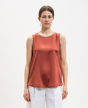 Peserico Terracotta silk top A08893D02372