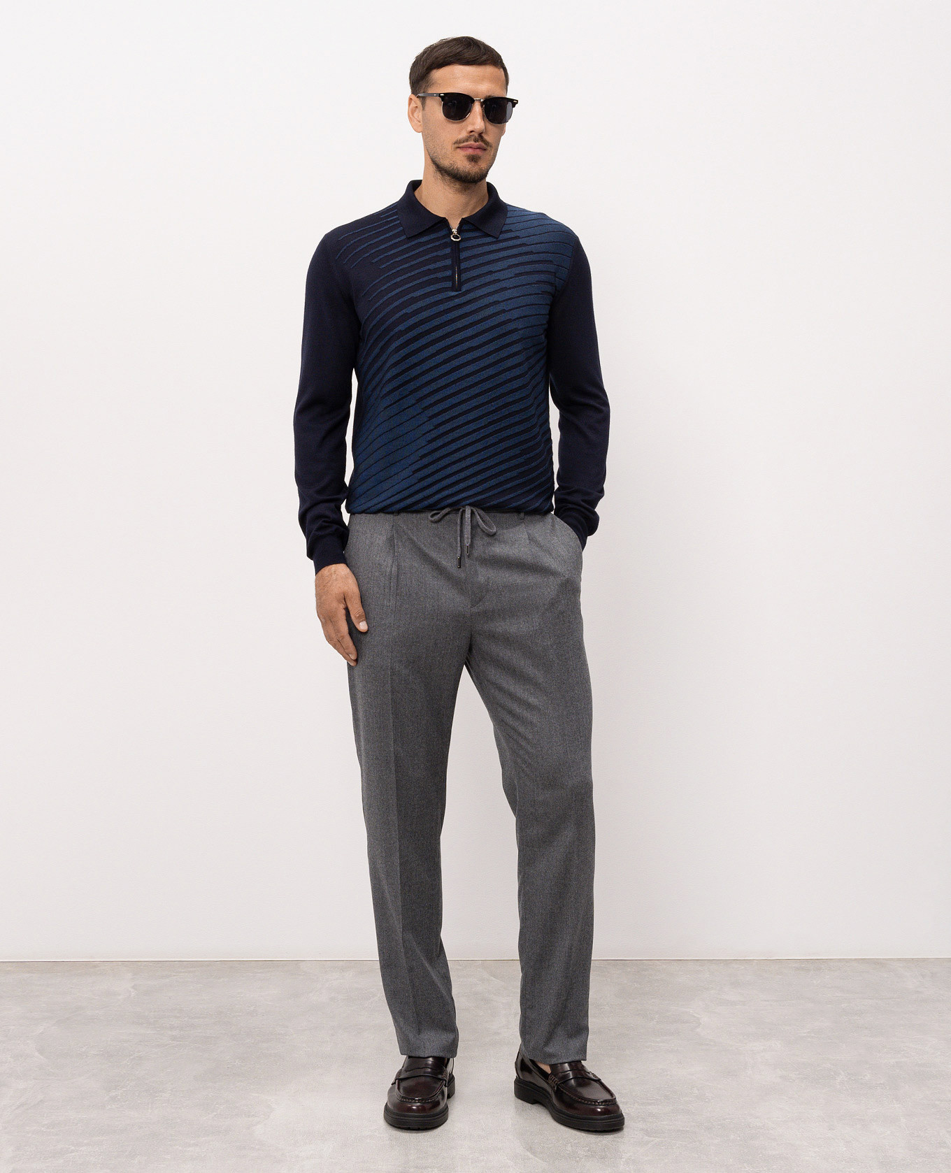 Dark gray wool pants Peserico 2