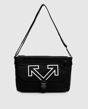 Off-White Black messenger bag with emblem OWMMZ01F26FB01