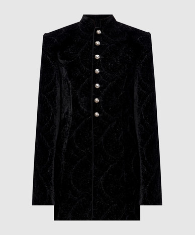 Schwarze Samtjacke von Yana Marsina mit Seide