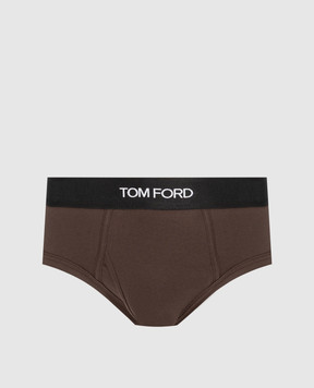 Tom Ford Brown briefs with logo pattern T4LC11040