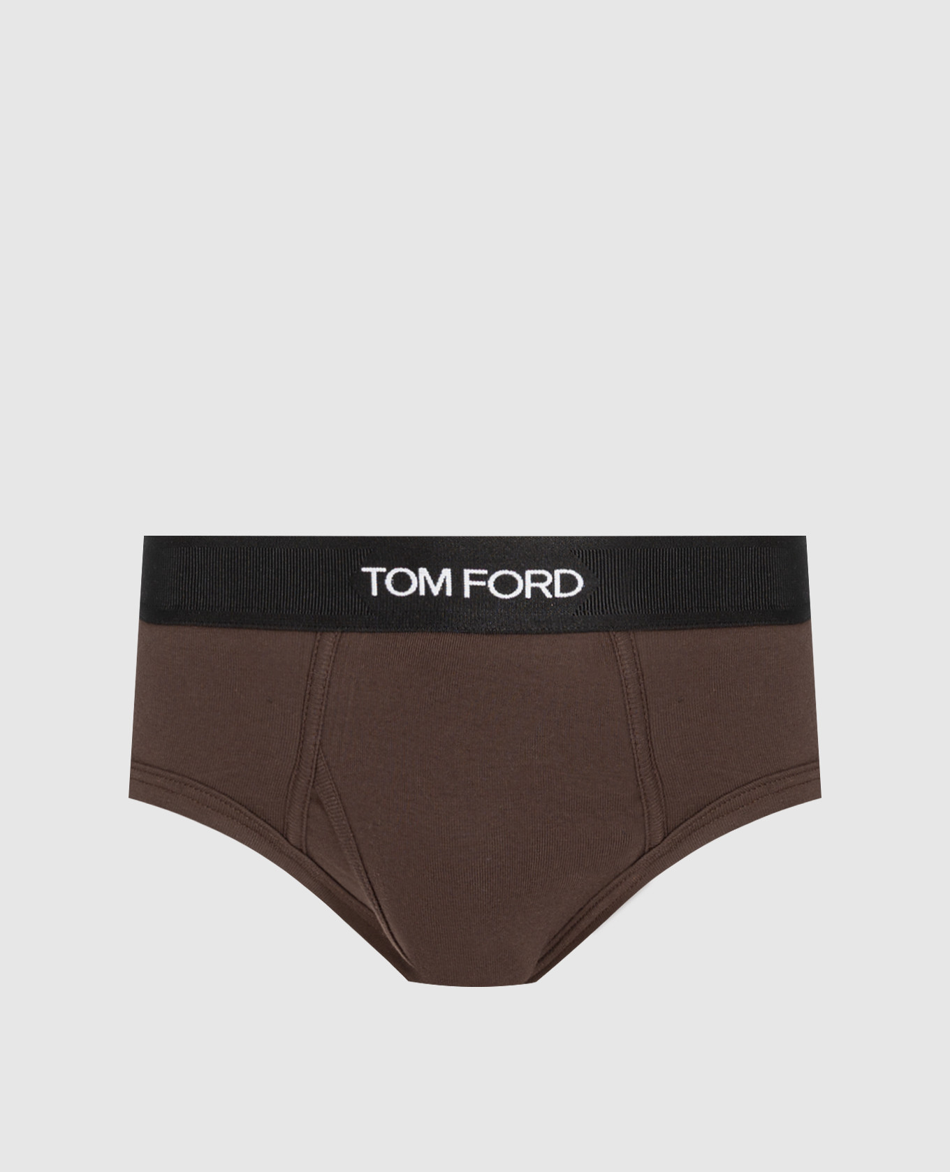 Brown briefs with logo pattern