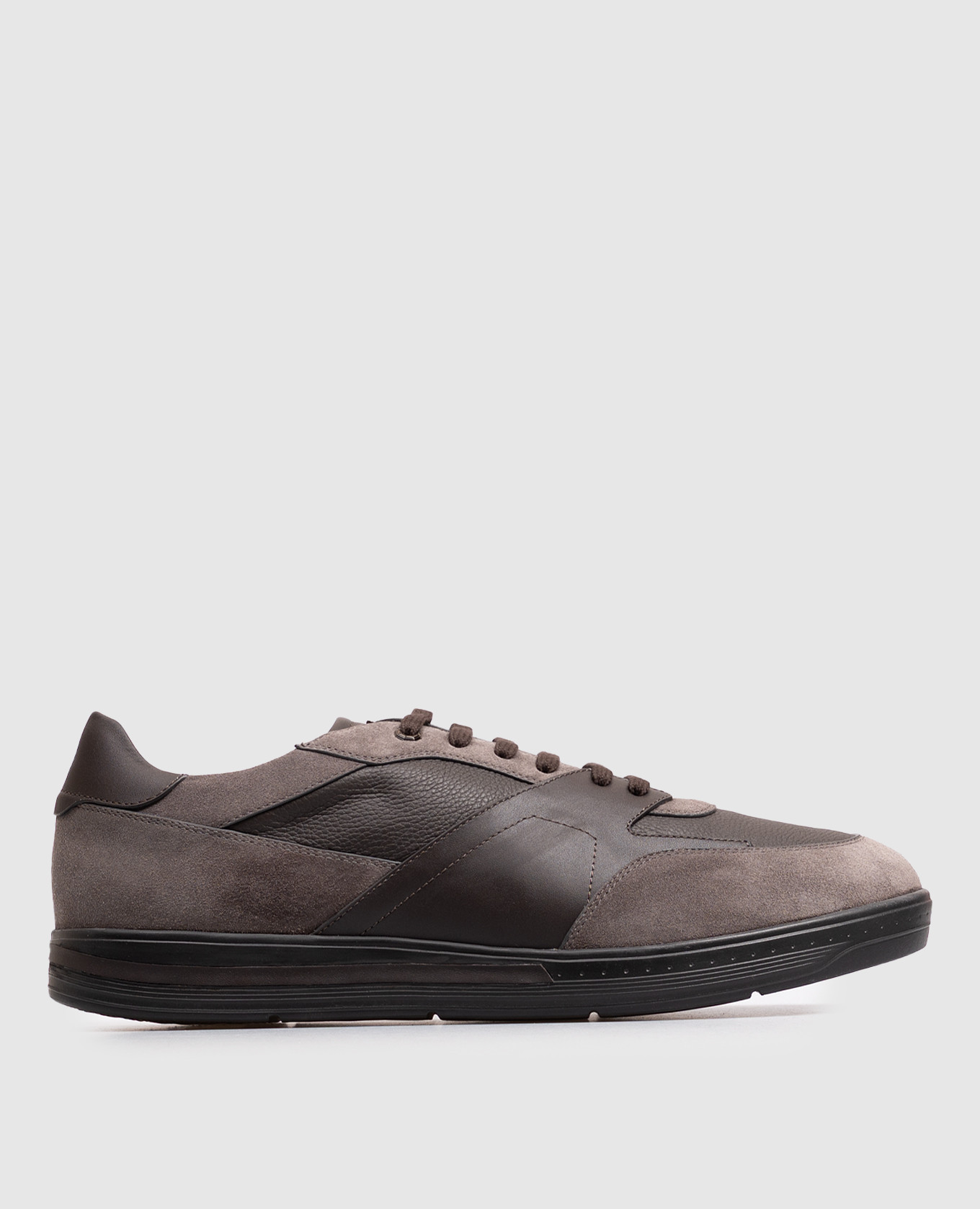 Brown leather sneakers