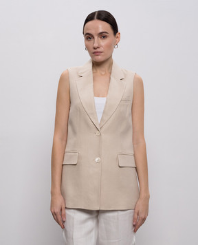 Peserico Beige linen vest A0303202606