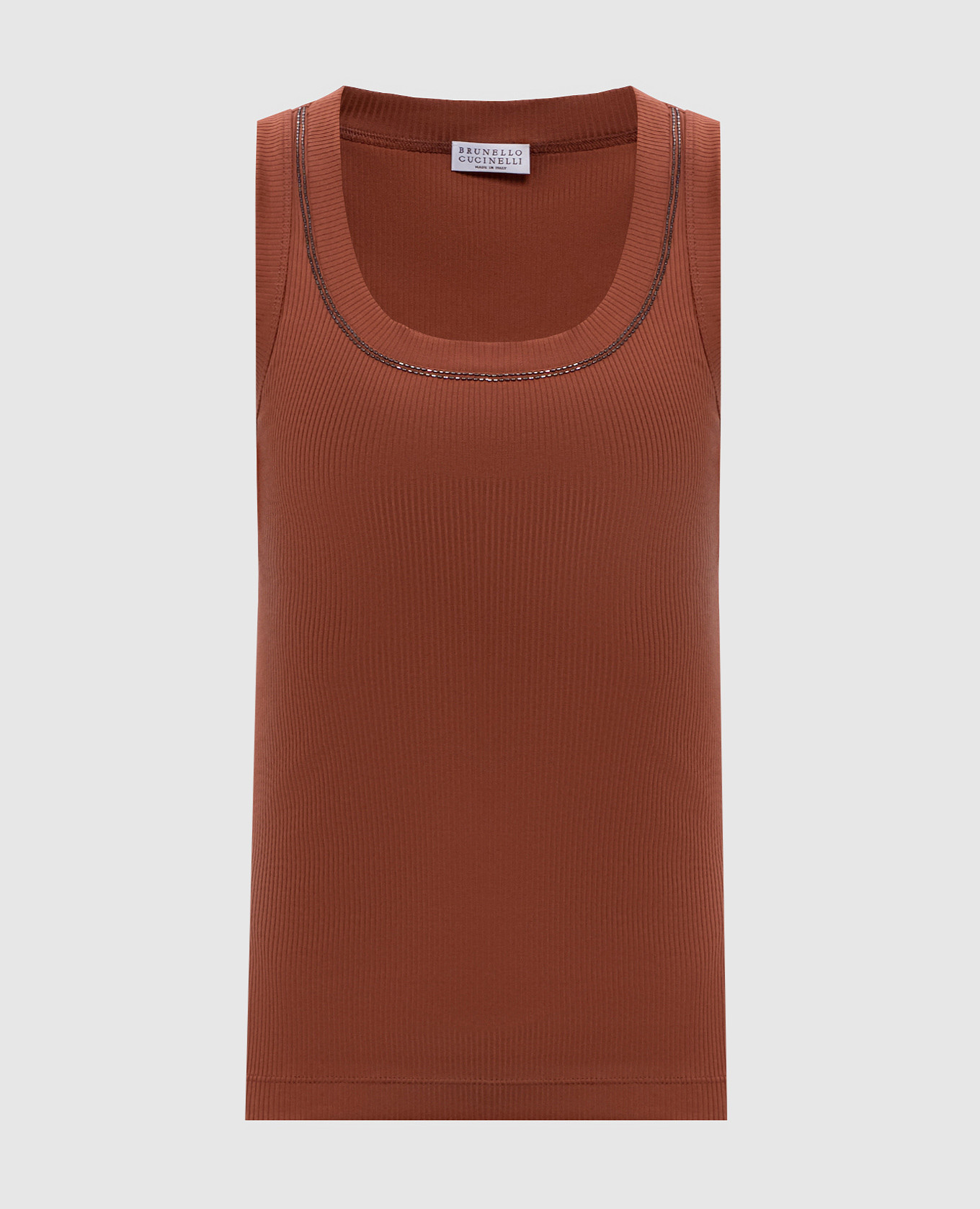 

Brown ribbed top Brunello Cucinelli