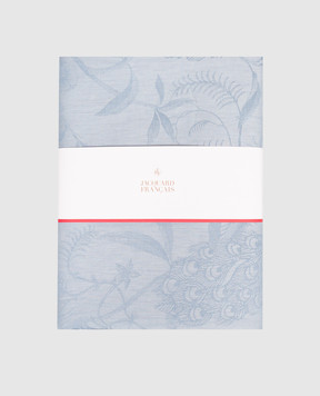 Le Jacquard Fraincais Blue À l'orangerie patterned linen tablecloth 30543