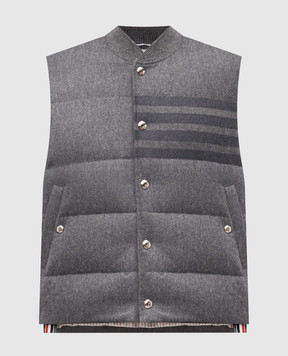 Thom Browne Grey wool and cashmere down vest MVD015X06393