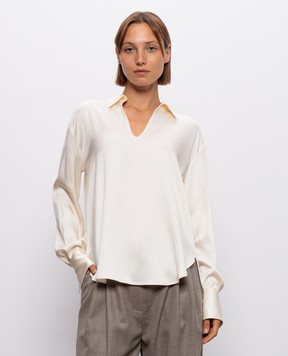 Brunello Cucinelli Ivory silk blouse MP179B1D05