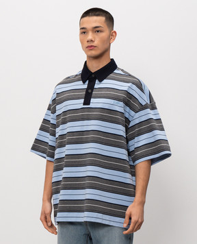 Juun.j Striped polo shirt with embroidered logo JC6442P01Q