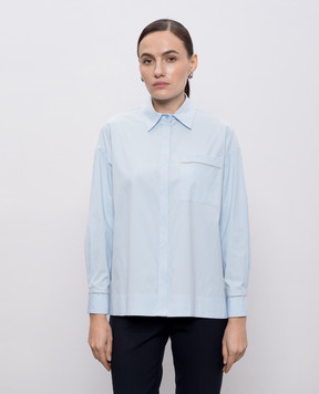 Peserico Blue shirt with a monil chain S0673908932