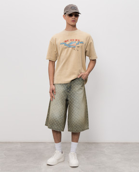 Misbhv Blue denim Bermuda shorts with a vintage effect 260U153